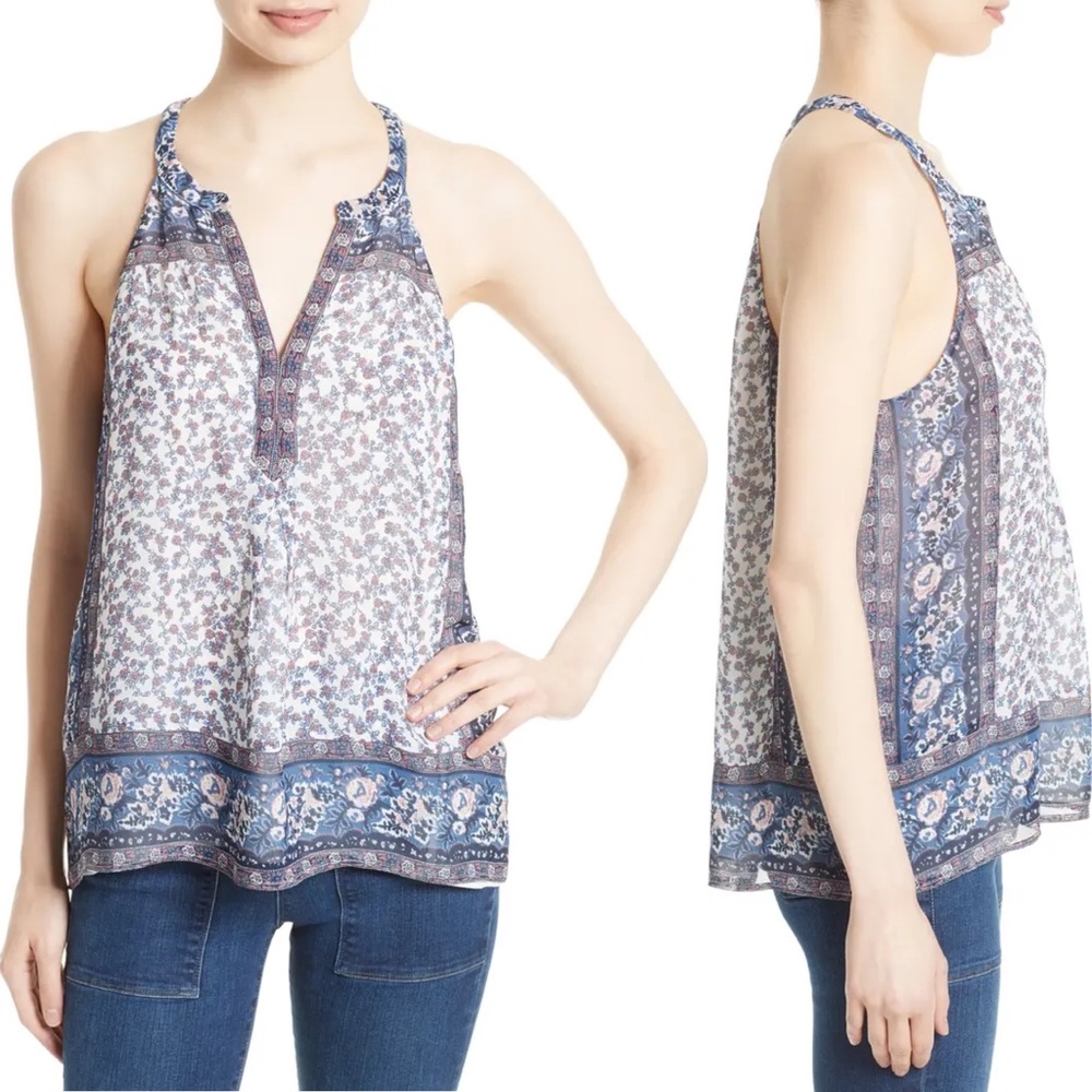 Joie Emrys Floral‎ Print Silk Sleeveless Blouse Sm